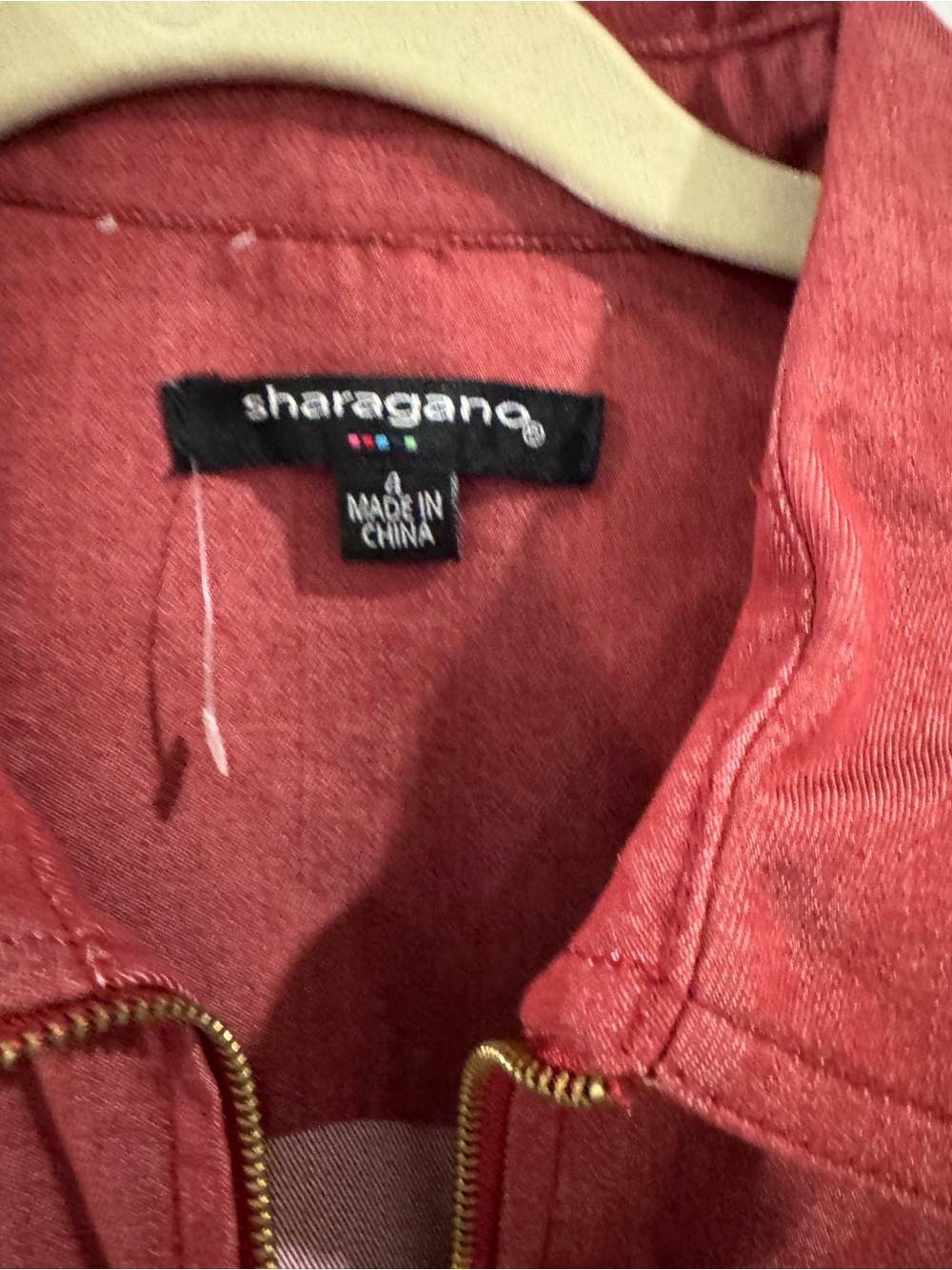 Sharagano Red Utility Shirt Dress with Belt - Picture 4 of 9
